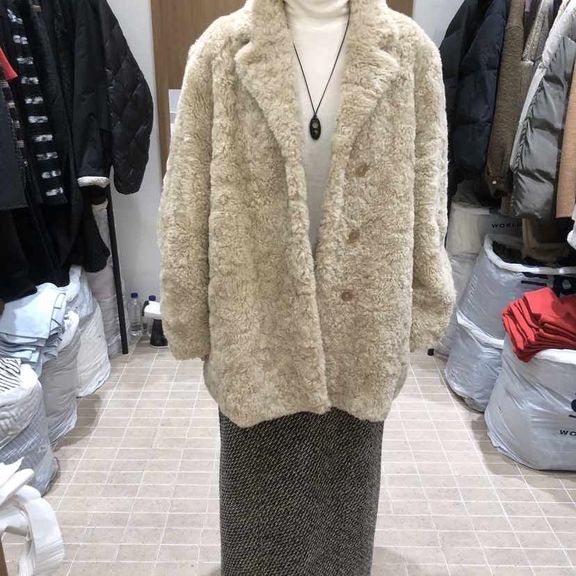 LOFN東大門㊣實拍女裝新款真品人氣推薦休閑25秋冬短款大衣LOFN短款大衣