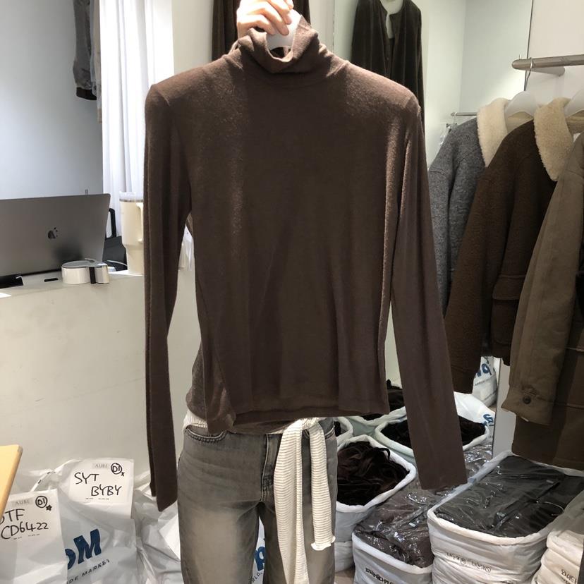 AUBE東大門㊣直郵女裝新款職業真品休閑時尚人氣長袖T恤羊毛AUBE長袖T恤