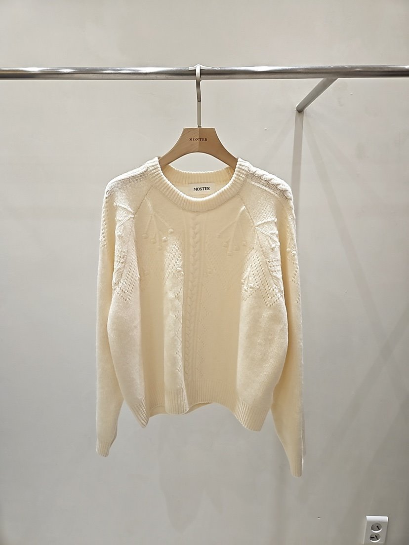 MONTER東大門㊣直郵女裝新款推薦人氣職業休閑毛衣羊毛刺繡MONTER毛衣