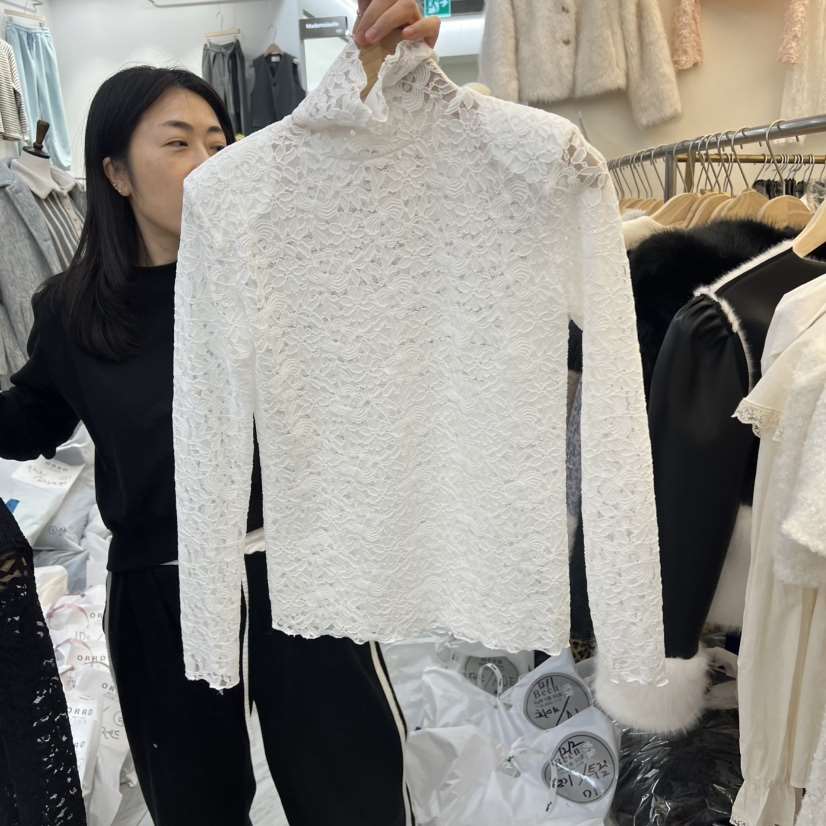 BEEN-A東大門㊣實拍女裝新款人氣時尚推薦熱賣長袖T恤蕾絲BEEN-A長袖T恤