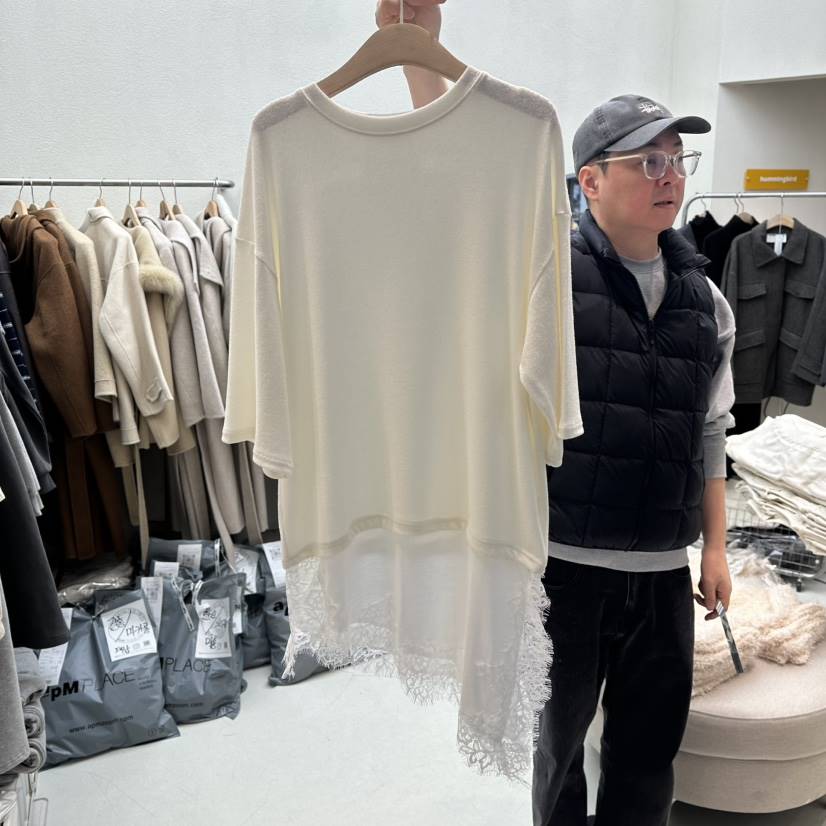 HUMMING BIRD東大門㊣實拍女裝新品25秋冬真品推薦T恤蕾絲HUMMING BIRDT恤