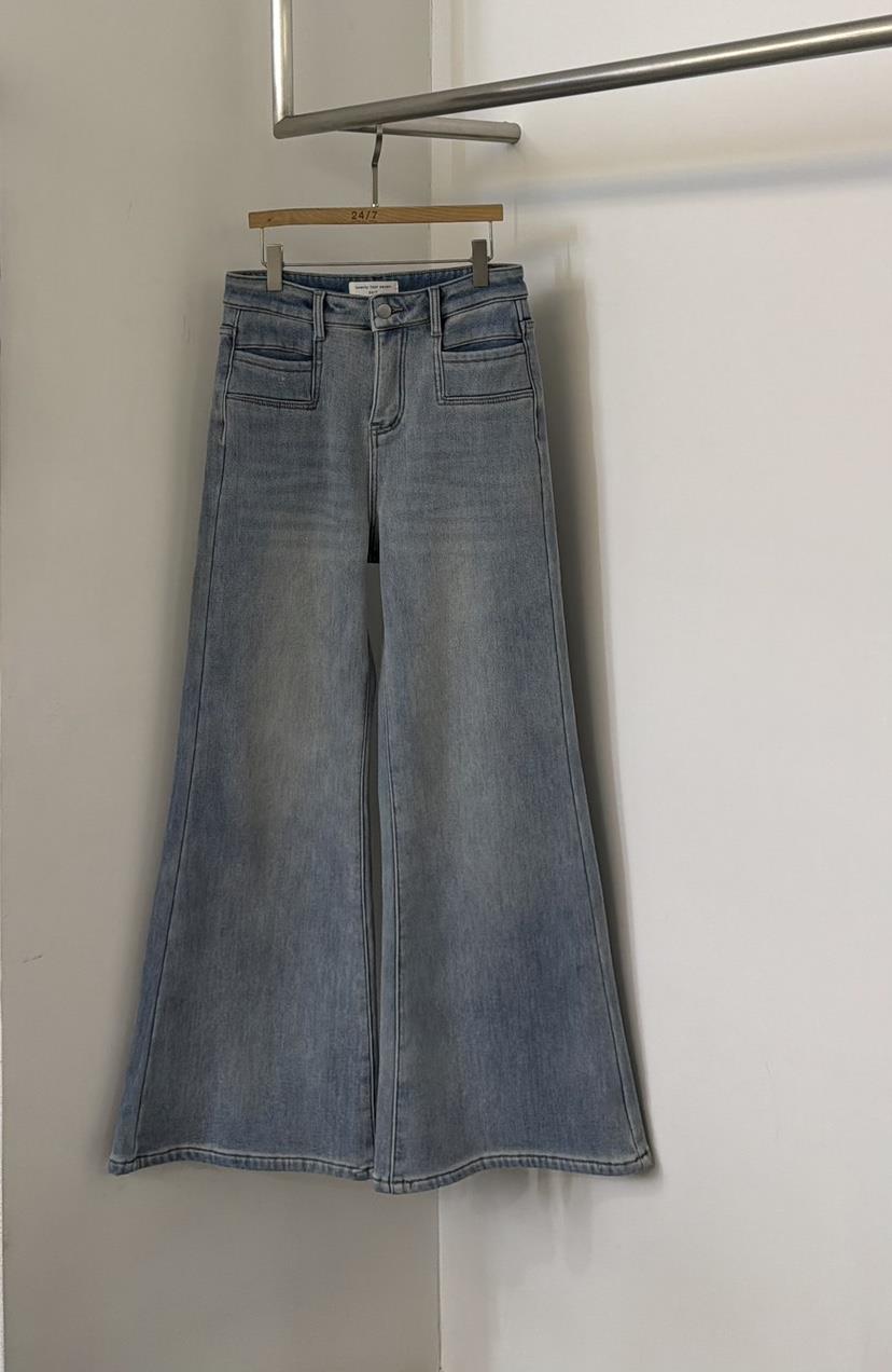 TWENTY FOUR SEVEN24-7東大門㊣代購女裝新款休閑牛仔褲加絨抓絨TEWNTY FOUR SEVEN24-7牛仔褲