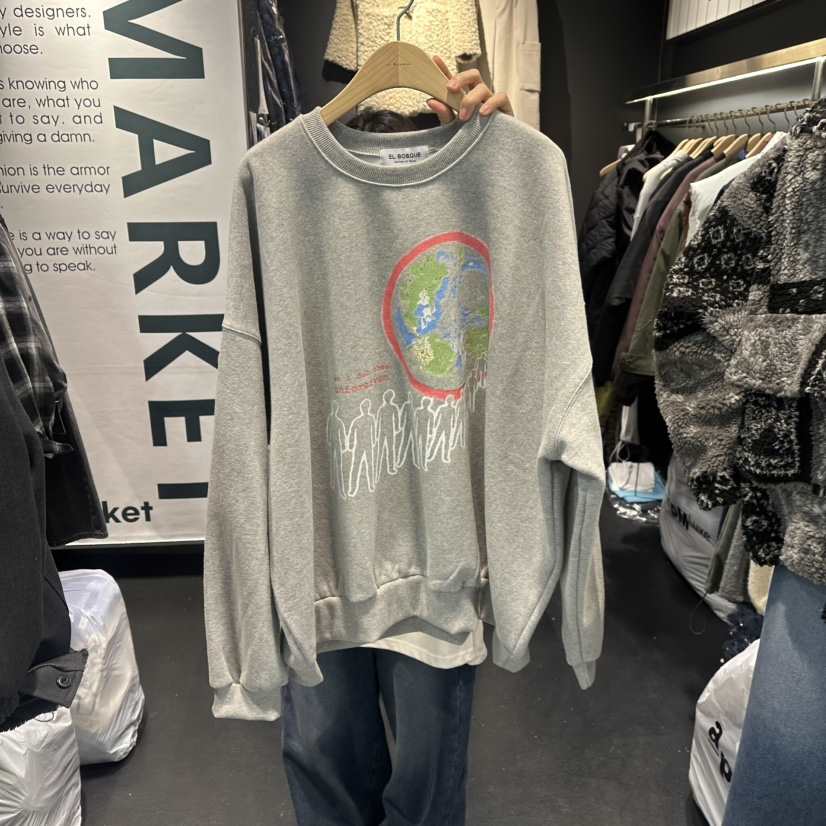 EL BOSQUE東大門㊣直郵女裝新款推薦人氣熱賣時尚衛衣加絨EL BOSQUE衛衣