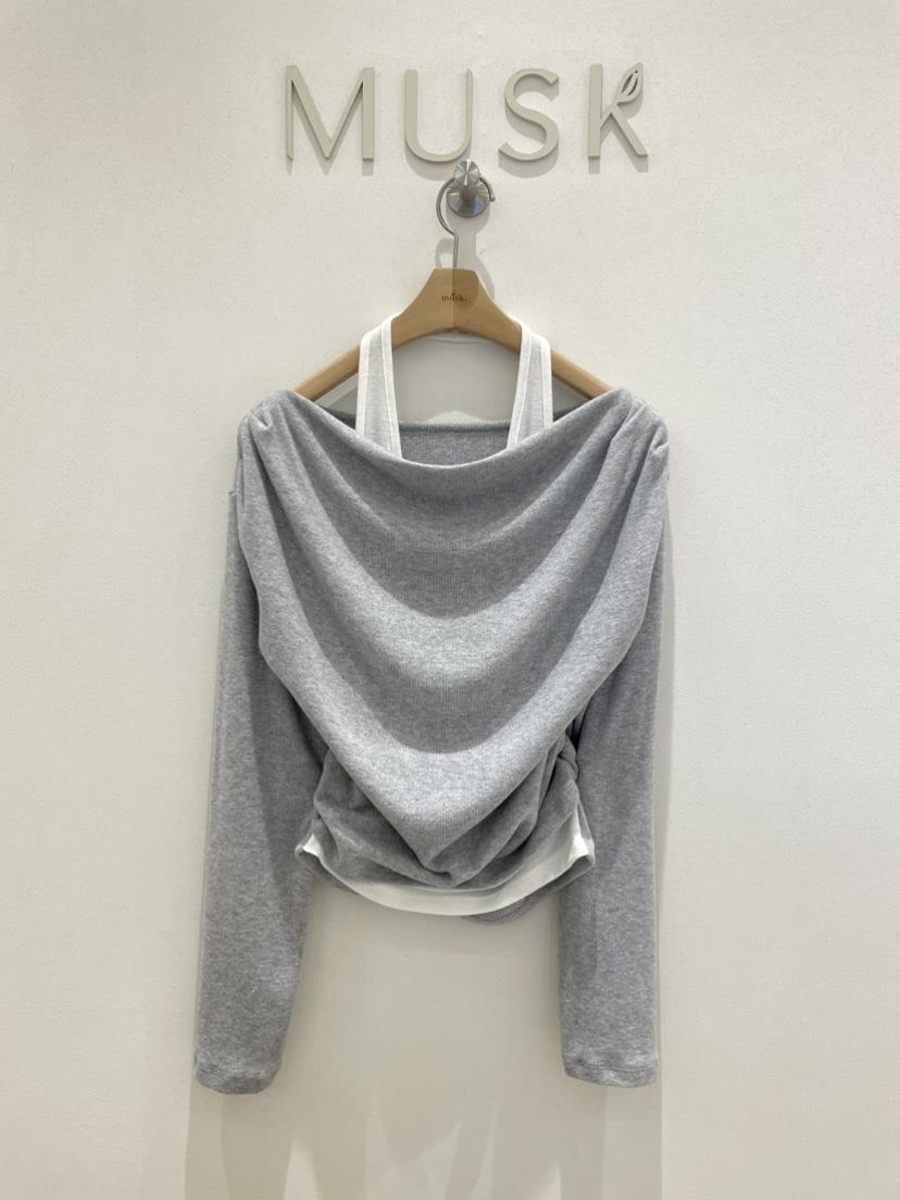 MUSK東大門㊣實拍女士新款時尚熱賣人氣推薦真品長袖T恤羊毛MUSK長袖T恤
