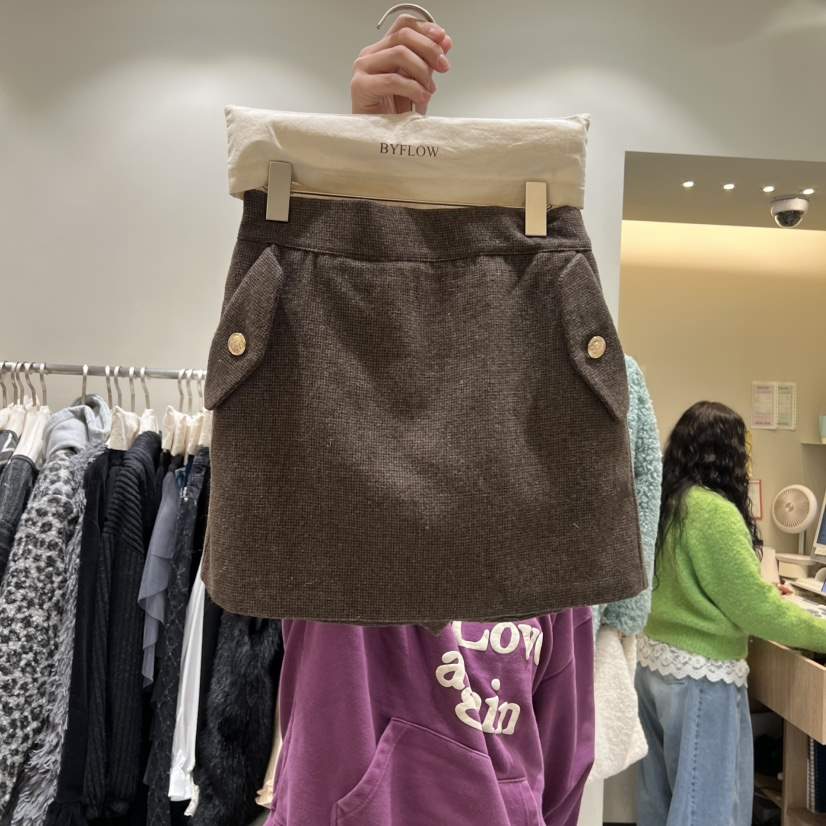 BY FLOW韓國直郵㊣女士新品25秋冬休閑職業推薦人氣裙褲格子BY FLOW裙褲