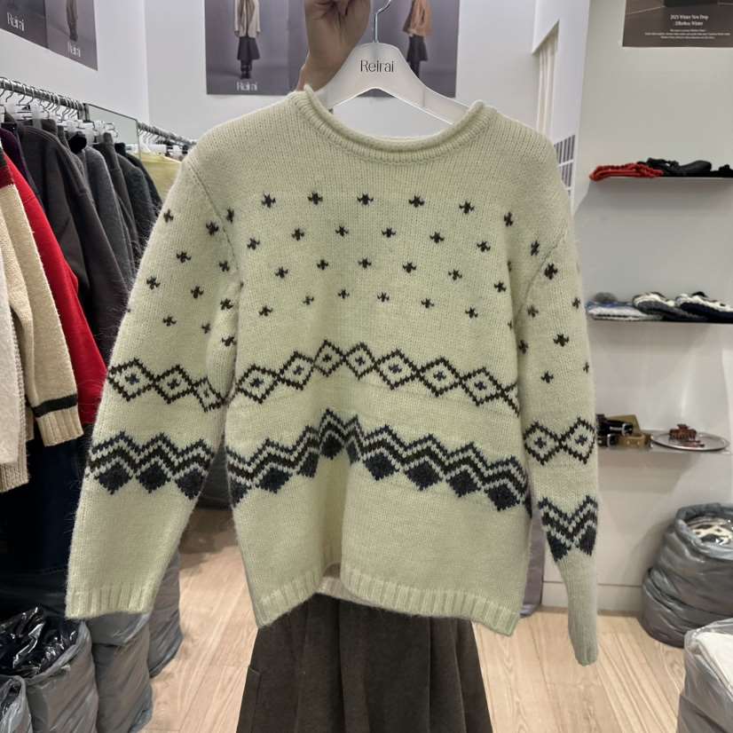 REIRAI韓國直郵㊣女士新款熱賣休閑時尚真品推薦針織衫馬海毛Reirai針織衫