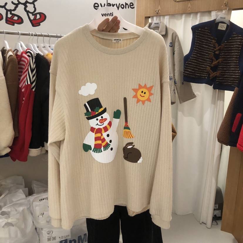 VENTI東大門㊣直郵女士新款人氣職業25秋冬長袖T恤加絨抓絨VENTI長袖T恤