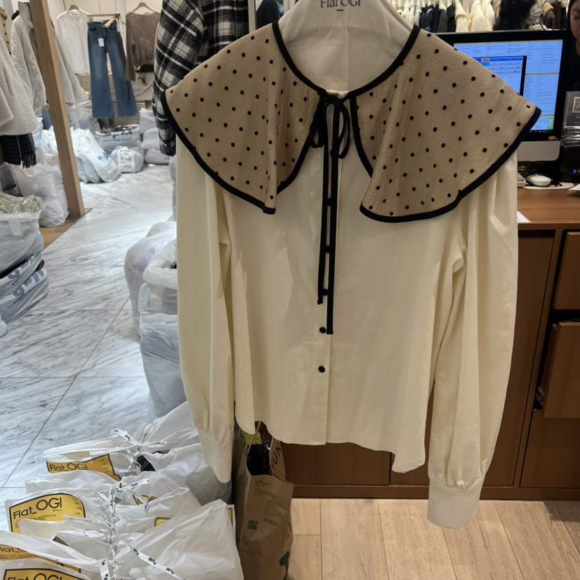 OGI東大門㊣代購女裝新品25秋冬推薦真品職業熱賣襯衫蕾絲衫FLat OGI襯衫/蕾絲衫