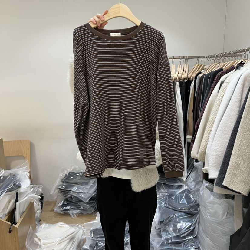 FOREST東大門㊣實拍女裝新款時尚人氣真品熱賣職業長袖T恤條紋FOREST長袖T恤