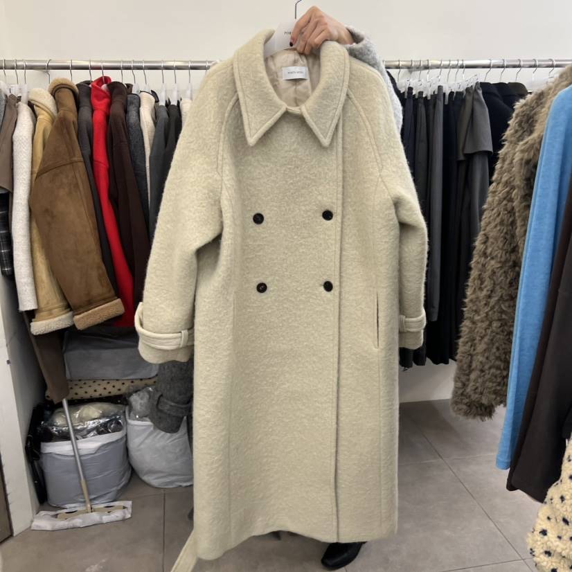 PORTS MOSS韓國代購㊣女士新品休閑職業25秋冬中長款大衣含腰帶PORTS MOSS中長款大衣