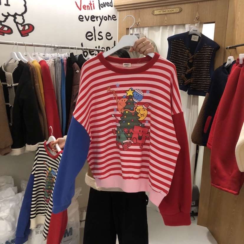 VENTI韓國直郵㊣女士新品時尚職業25秋冬衛衣斜紋布加絨羊毛VENTI衛衣