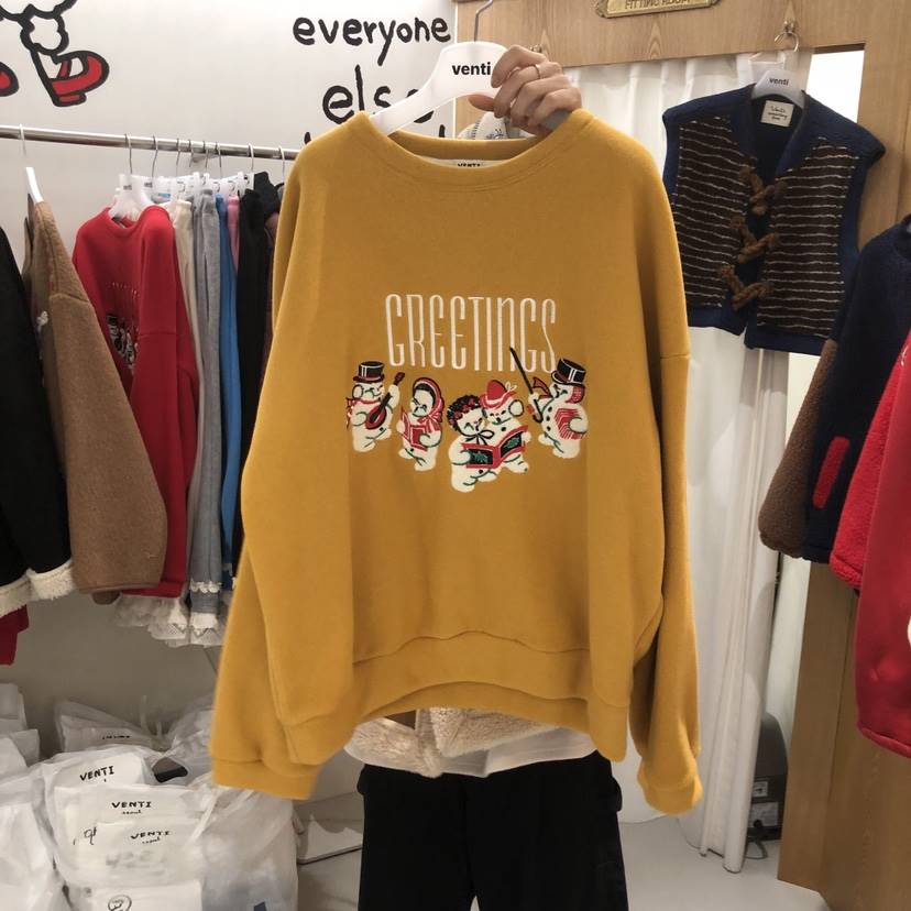 VENTI韓國直郵㊣女士新款人氣職業時尚推薦休閑真品熱賣衛衣絨VENTI衛衣