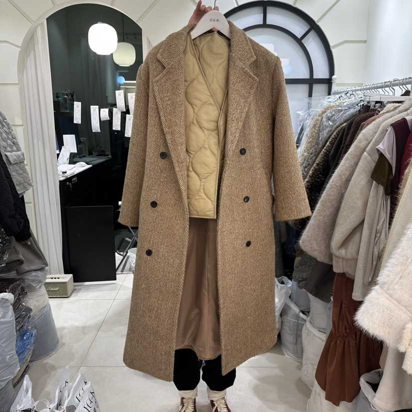 EGG IS東大門㊣直郵女士新款職業休閑推薦25秋冬套裝人字紋套裝EGG IS套裝