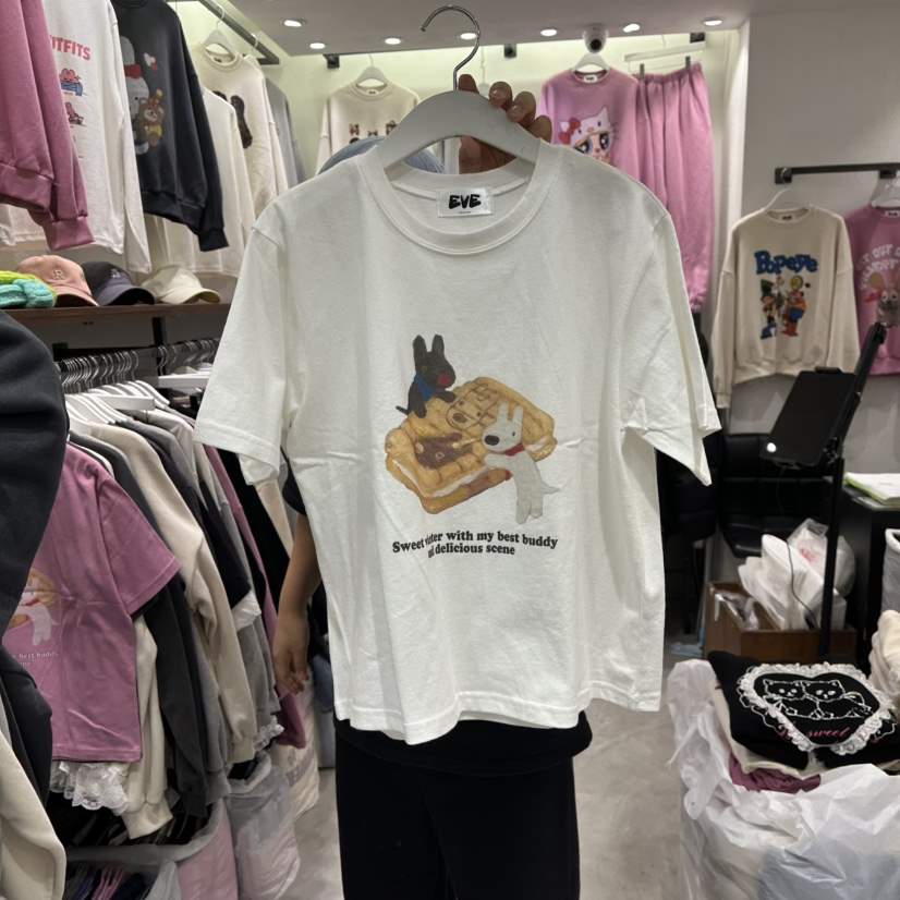 EVE韓國代購㊣女裝新款職業25秋冬熱賣休閑推薦時尚人氣T恤EVET恤