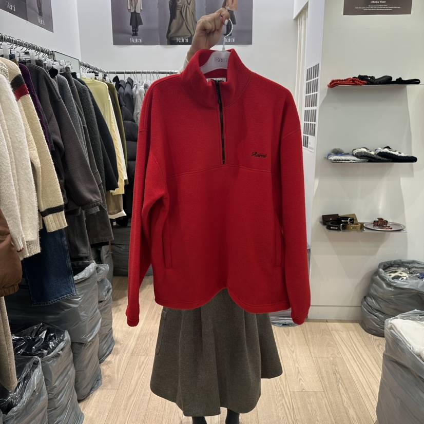 REIRAI東大門㊣直郵女士新品25秋冬人氣職業衛衣抓絨拉鏈纖維Reirai衛衣