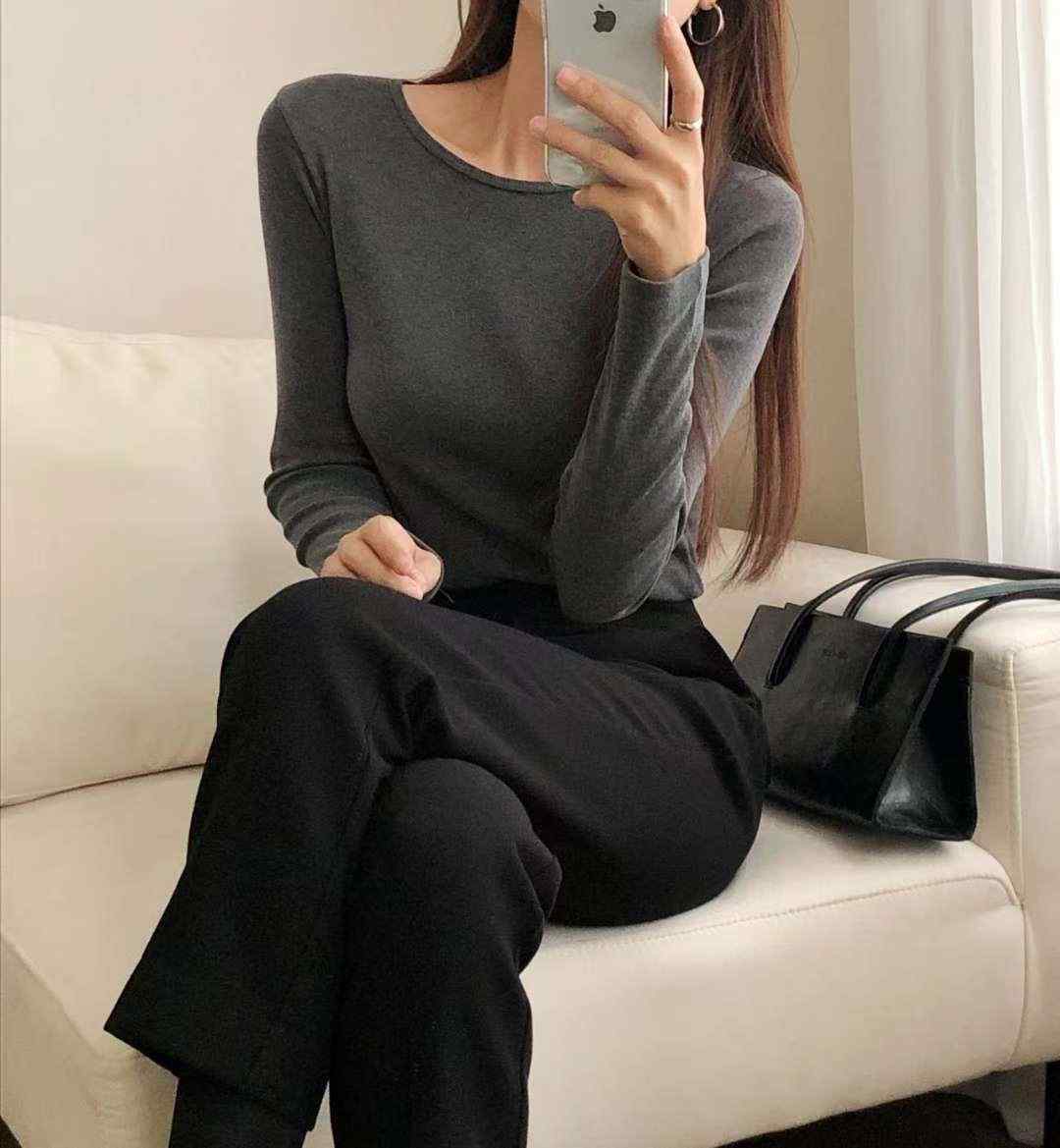 PUDDING韓國直郵㊣女士新品熱賣人氣真品推薦休閑職業長袖T恤PUDDING長袖T恤