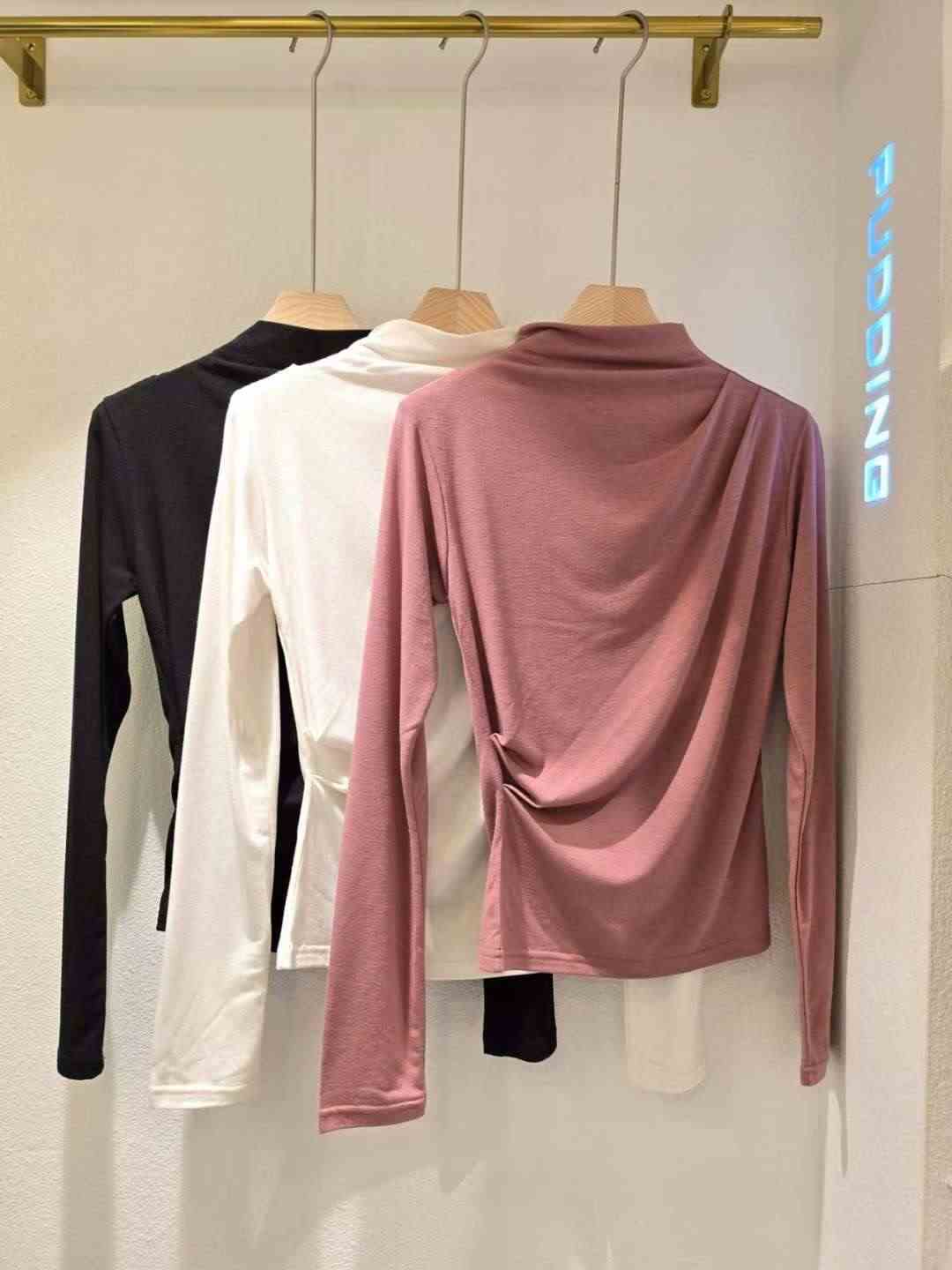 PUDDING韓國直郵㊣女裝新款熱賣職業人氣25秋冬長袖T恤高領PUDDING長袖T恤