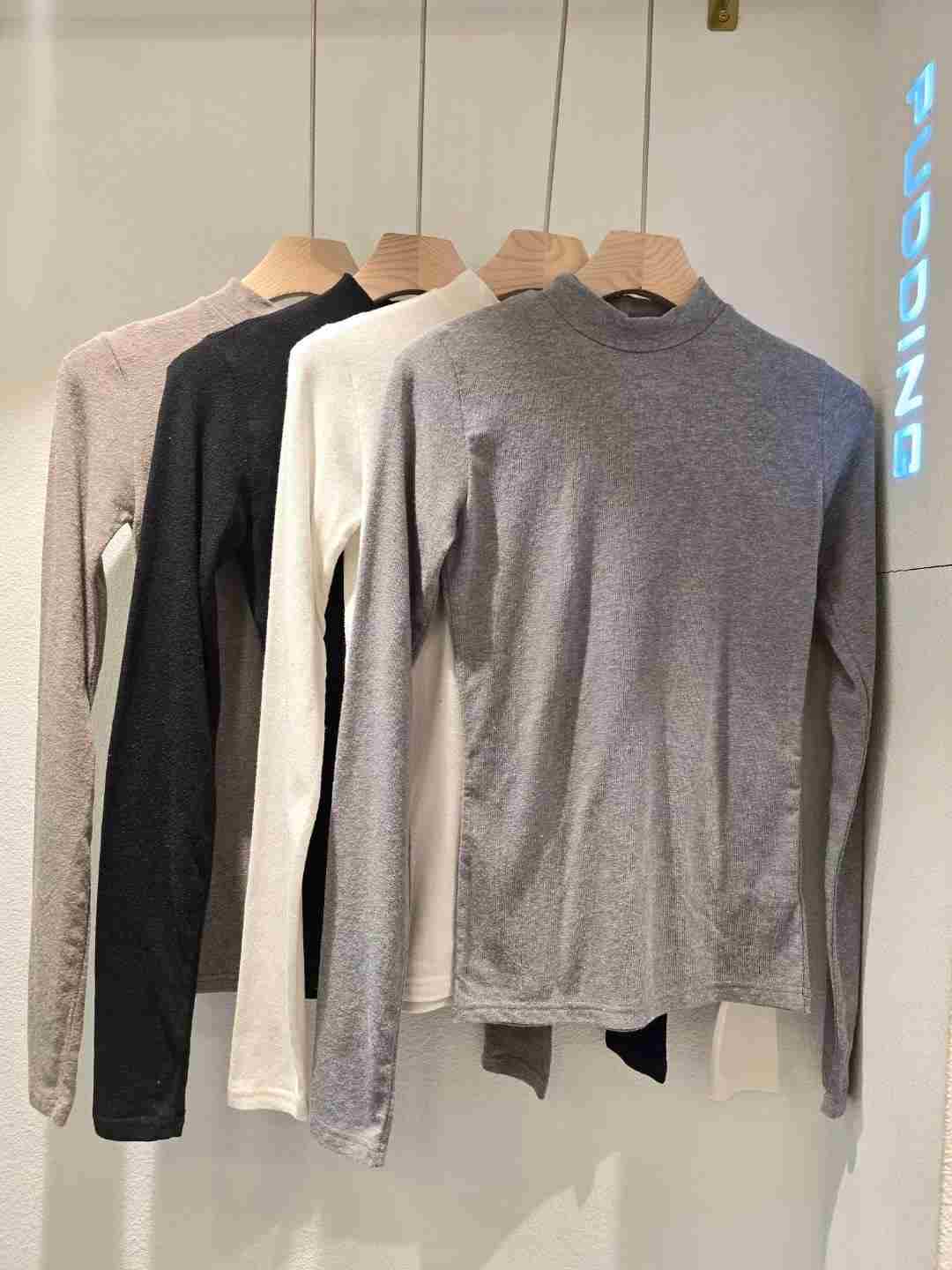 PUDDING東大門㊣代購女士新款真品人氣25秋冬長袖T恤安哥拉高領PUDDING長袖T恤