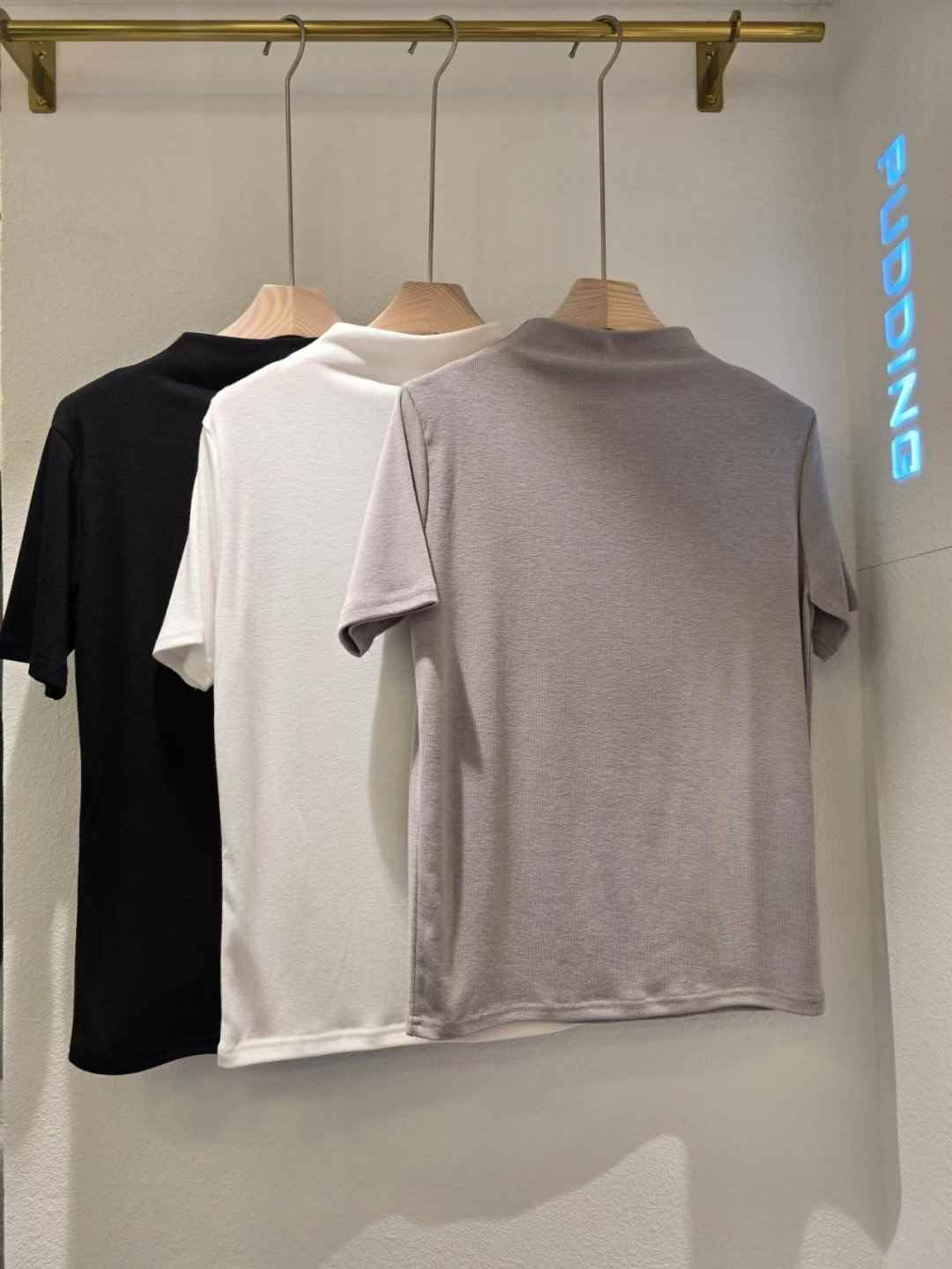 PUDDING東大門㊣直郵女士新款熱賣推薦時尚職業T恤高領寬松PUDDINGT恤