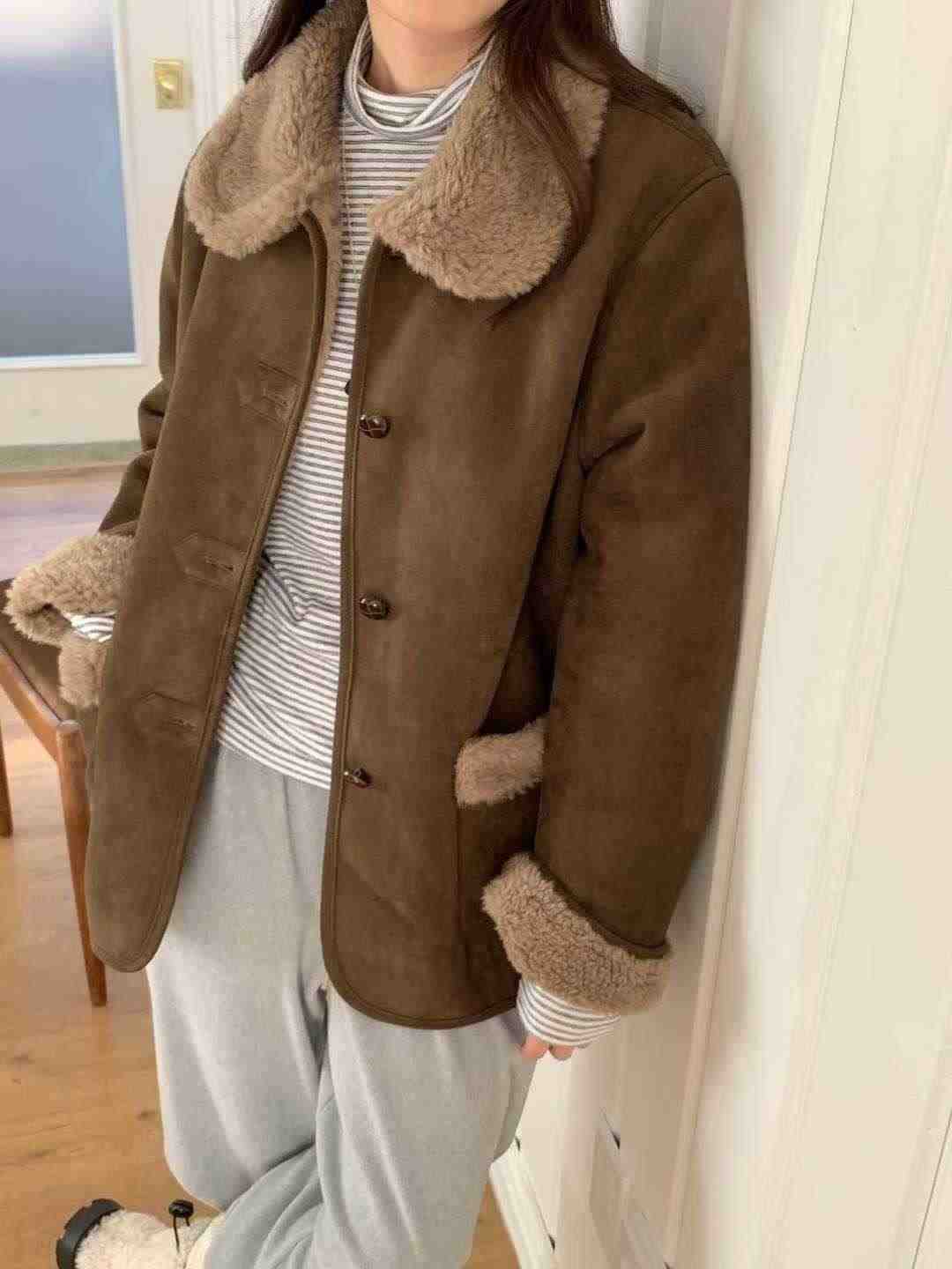 ONEMORETHING東大門㊣直郵女士新款熱賣真品25秋冬短款大衣ONEMORETHING短款大衣