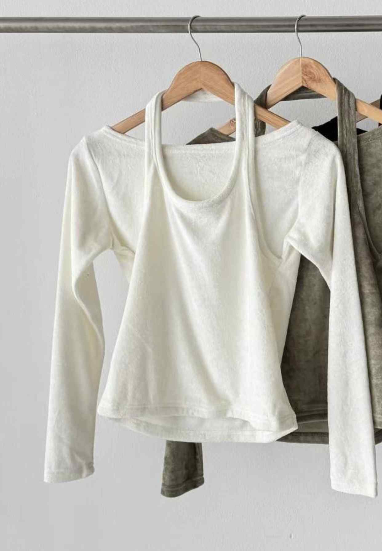 CELEB-셀럽-T東大門㊣直郵女裝新款時尚長袖T恤假兩件絲絨CELEB-T長袖T恤