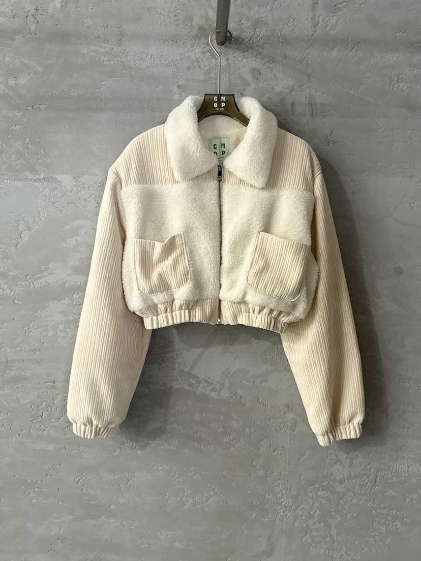 COME OPEN東大門㊣實拍女士新品推薦職業時尚夾克羊毛羅紋COMP-(COME OPEN)夾克