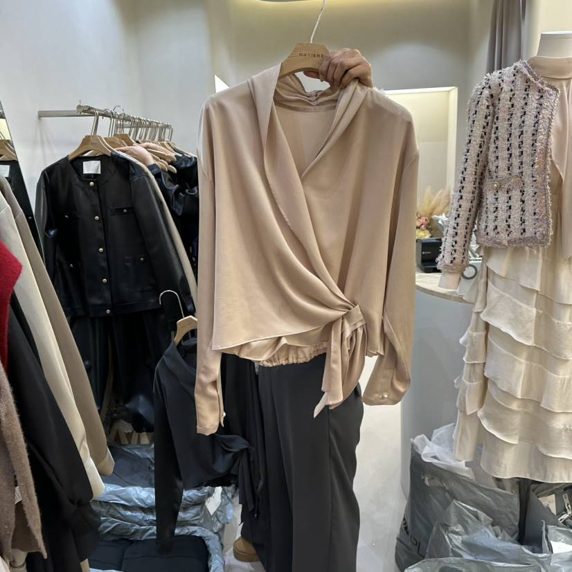 MATIERE韓國直郵㊣女裝新款推薦職業休閑時尚人氣襯衫蕾絲衫MATIERE襯衫/蕾絲衫