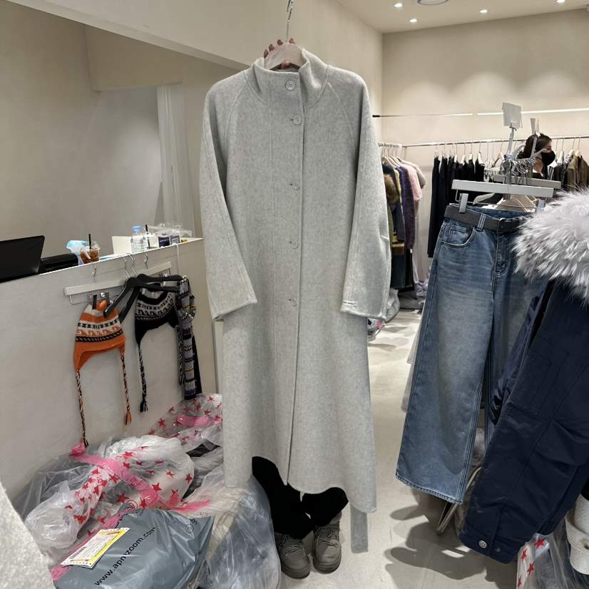 CREME BRULEE韓國直郵㊣女裝新品休閑職業中長款大衣含腰帶CREME BRULEE/DH中長款大衣