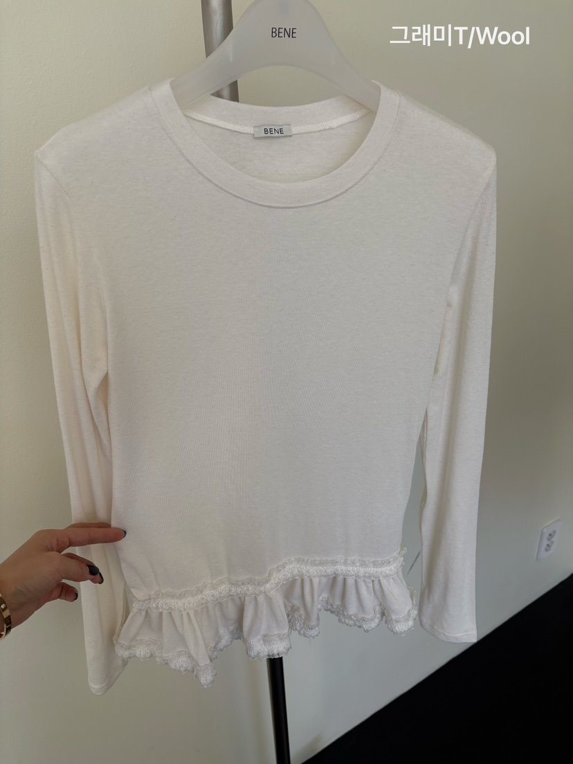 BENE東大門㊣實拍女裝新款25秋冬時尚真品人氣長袖T恤安哥拉BENE長袖T恤