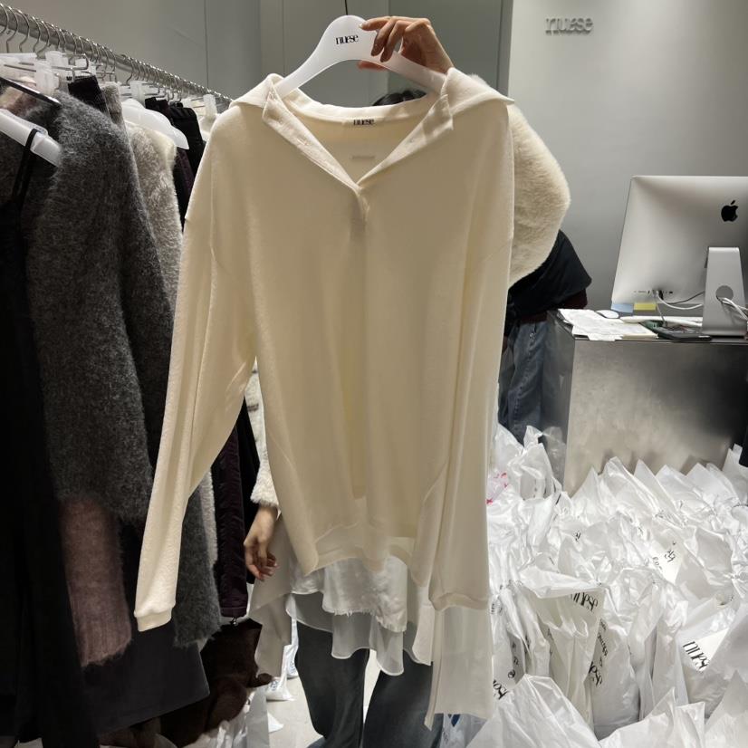 NUESE東大門㊣代購女裝新款人氣休閑職業25秋冬真品長袖T恤NUESE長袖T恤