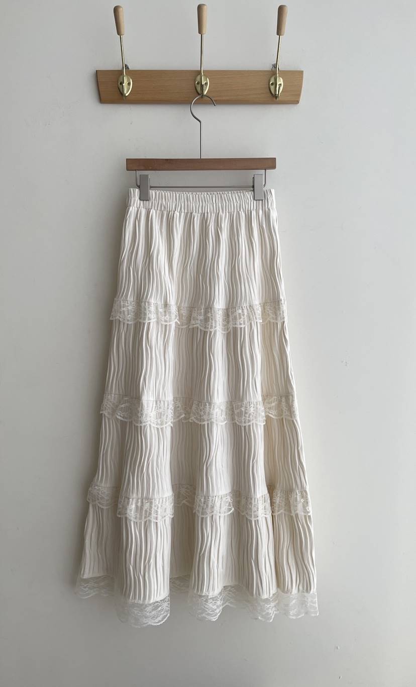 MINIQUEENS韓國直郵㊣女士新款熱賣真品時尚休閑推薦長裙蕾絲MINIQUEENS長裙