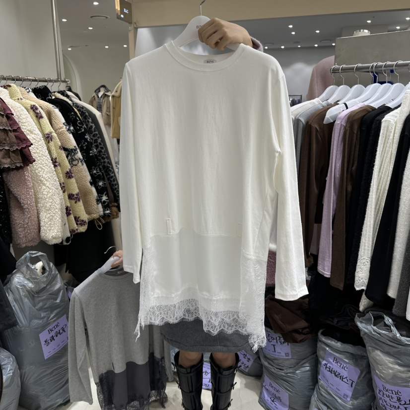 BENE韓國直郵㊣女裝新款推薦真品熱賣25秋冬時尚人氣長袖T恤BENE長袖T恤