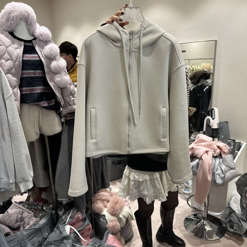 MIMME東大門㊣直郵女士新品25秋冬真品熱賣職業衛衣連帽拉鏈衫MIMME衛衣