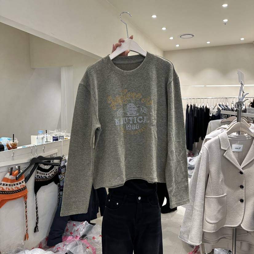 CREME BRULEE韓國直郵㊣女裝新品時尚25秋冬職業休閑長袖T恤CREME BRULEE/DH長袖T恤