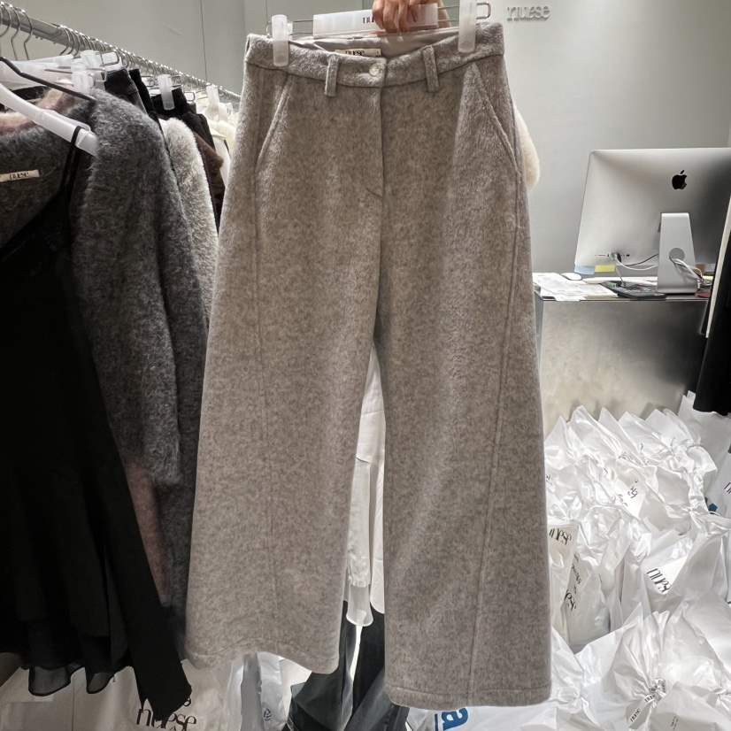 NUESE韓國代購㊣女士新款真品25秋冬熱賣人氣休閑休閑褲羊毛NUESE休閑褲