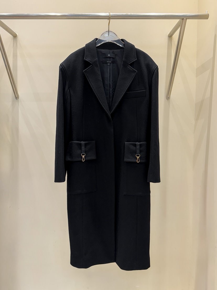 81 MARKET-L韓國代購㊣女裝新款時尚休閑熱賣推薦中長款大衣81 MARKET-L中長款大衣