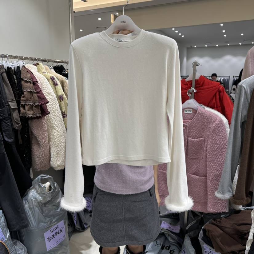 BENE韓國直郵㊣女裝新品休閑熱賣職業推薦25秋冬人氣長袖T恤BENE長袖T恤
