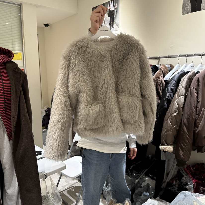 MOREMORE韓國代購㊣女士新品推薦時尚熱賣25秋冬短款大衣羊毛皮more more短款大衣