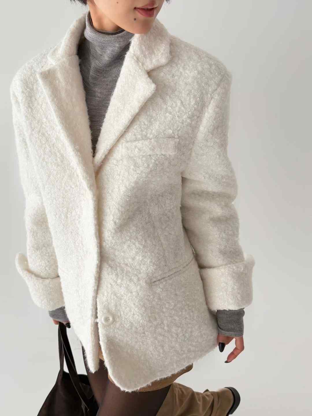 CRACKER韓國代購㊣女士新款休閑25秋冬推薦熱賣人氣短款大衣CRACKER_短款大衣