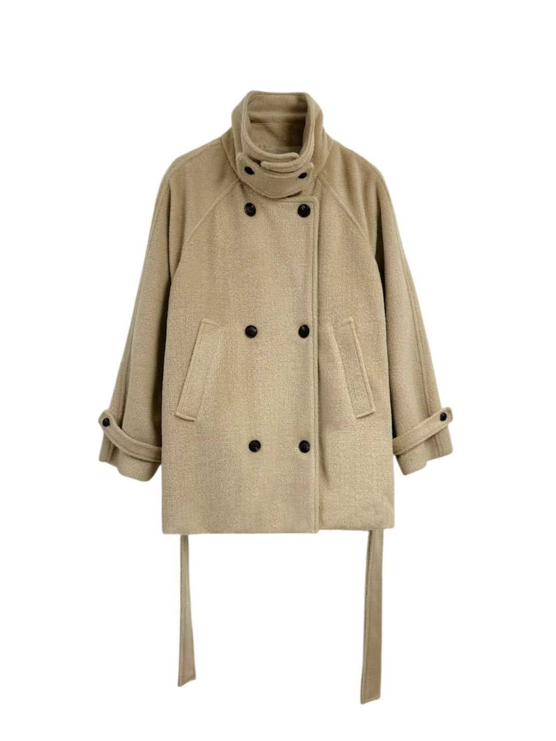 FAVOURED韓國代購㊣女裝新品休閑職業中長款大衣含腰帶羊毛FAVOURED中長款大衣