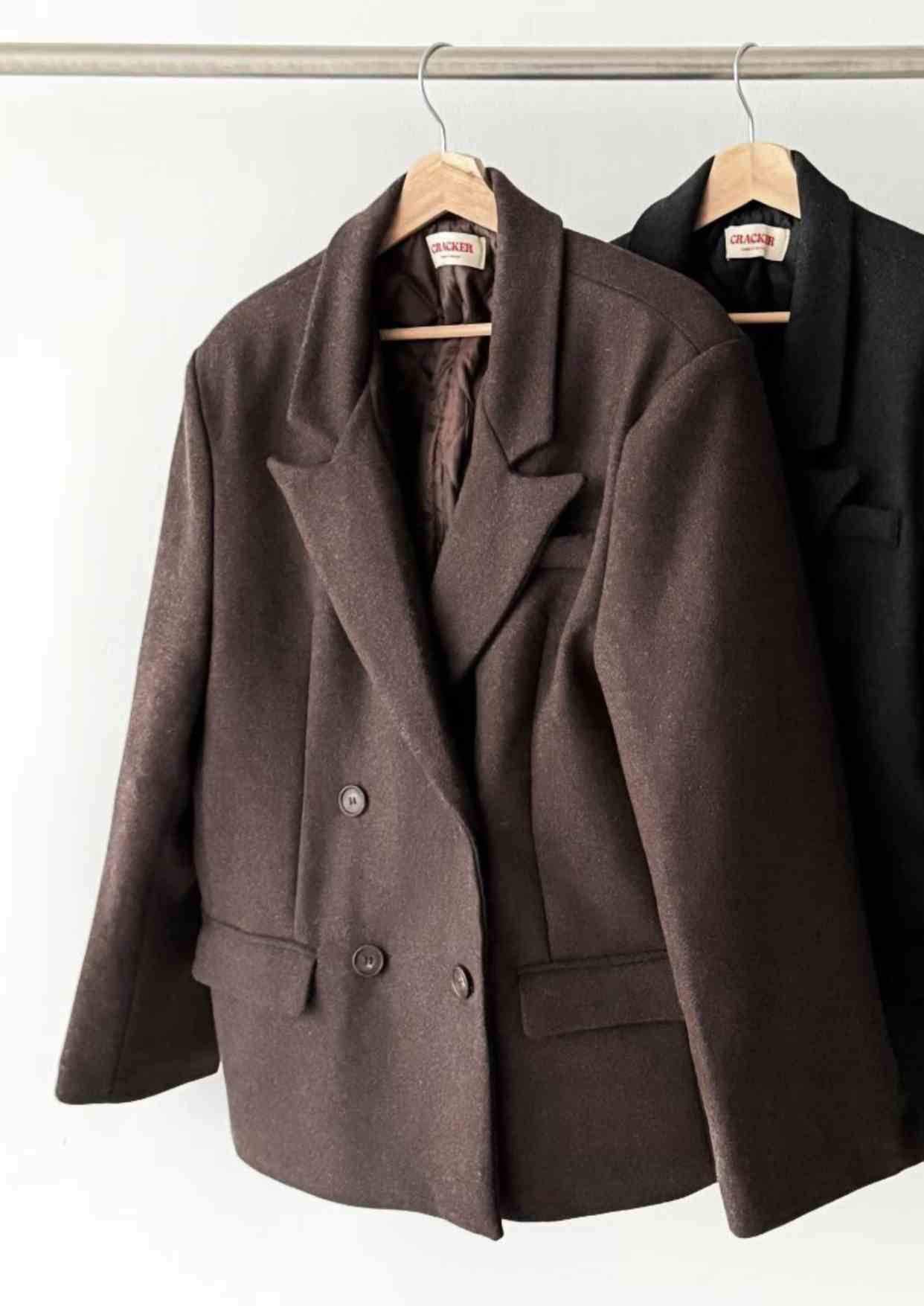 CRACKER東大門㊣代購女士新款職業推薦熱賣人氣短款大衣羊毛CRACKER_短款大衣