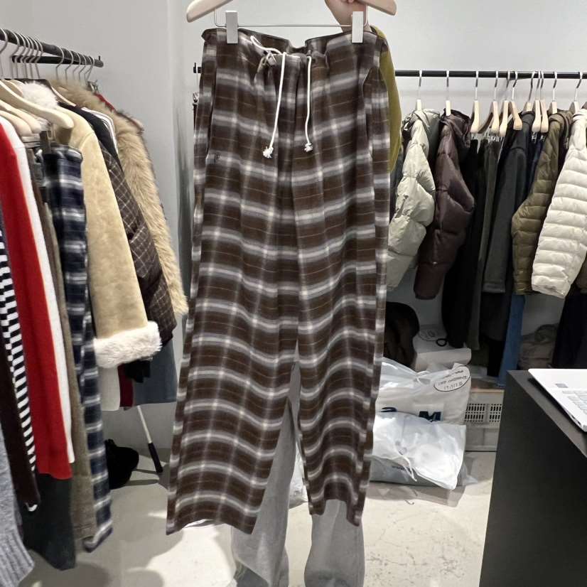 PLATE韓國直郵㊣女士新款熱賣時尚推薦職業25秋冬休閑褲格子PLATE休閑褲