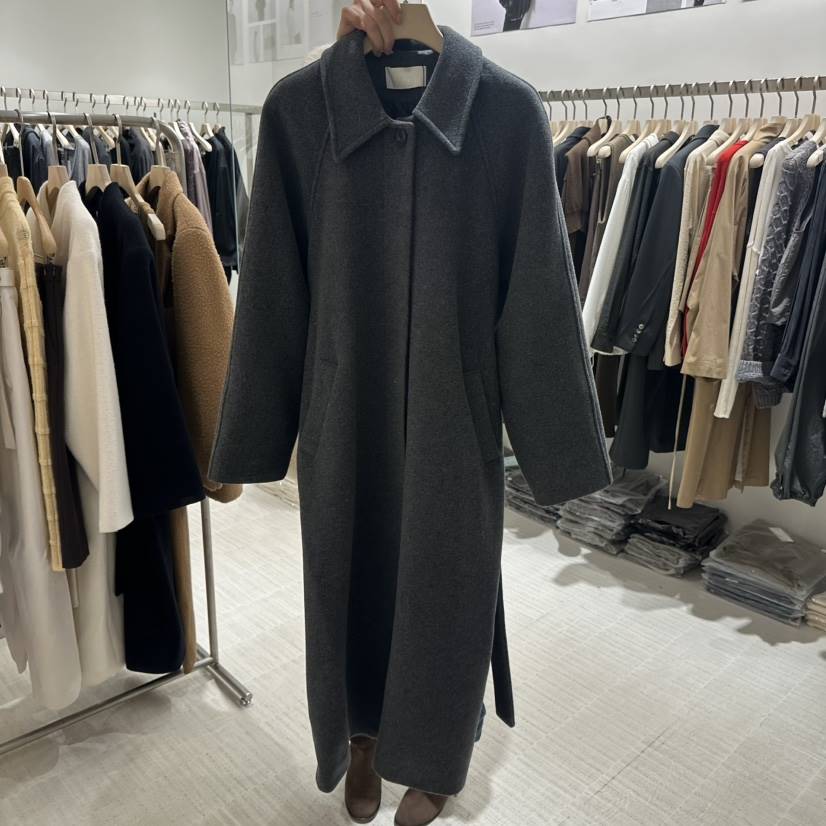 HAUTTE-P韓國代購㊣女士新品休閑真品中長款大衣含腰帶打折HAUTTE中長款大衣