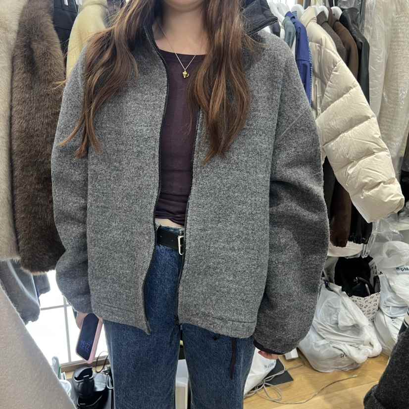 FLAT韓國直郵㊣女裝新款時尚休閑人氣25秋冬推薦熱賣夾克羊毛FLAT夾克