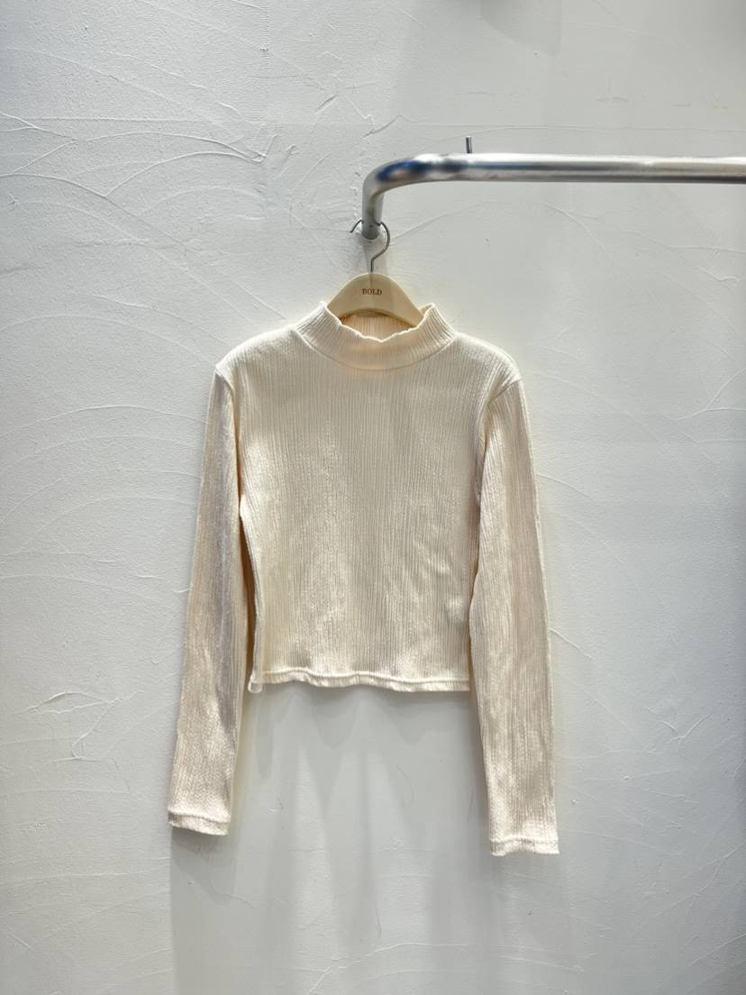 BOLD東大門㊣實拍女裝新品人氣25秋冬真品熱賣職業長袖T恤褶皺BOLD長袖T恤