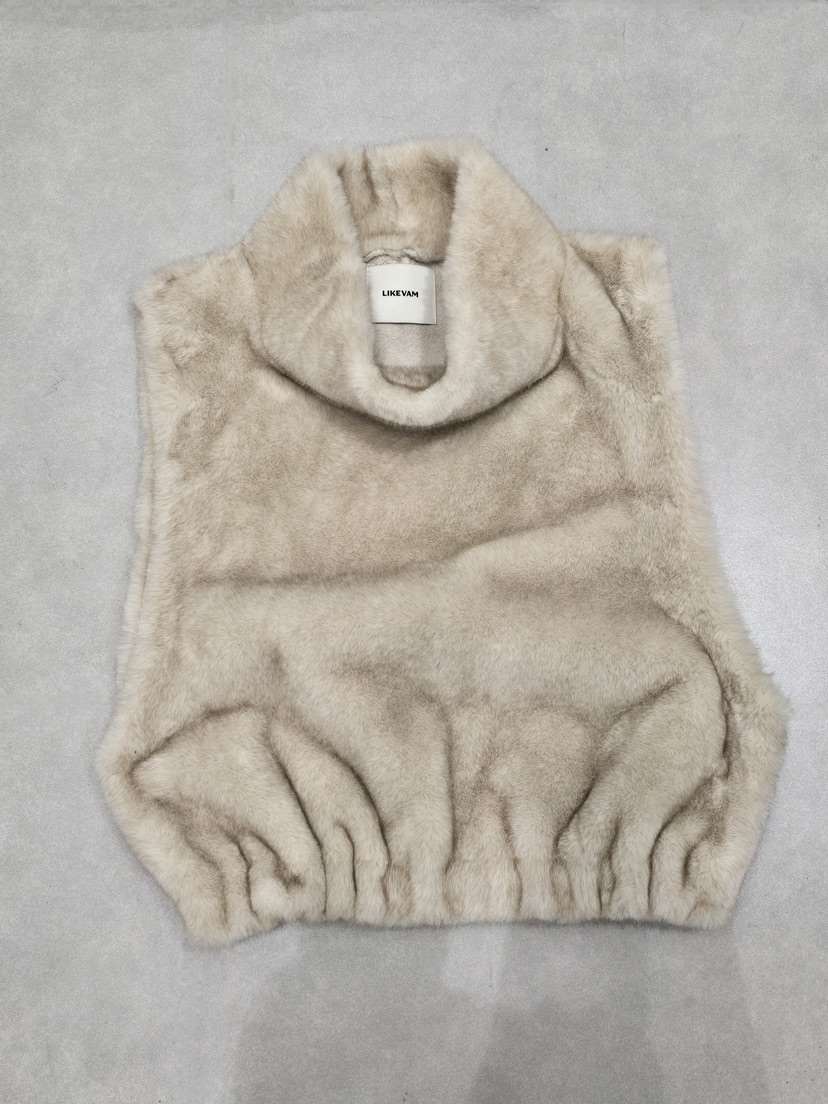 LIKEVAM韓國直郵㊣女裝新品時尚休閑職業推薦25秋冬吊帶背心貂皮LIKEVAM吊帶/背心