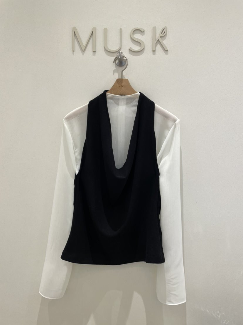 MUSK東大門㊣代購女裝新款人氣推薦時尚休閑襯衫蕾絲衫假兩件MUSK襯衫/蕾絲衫