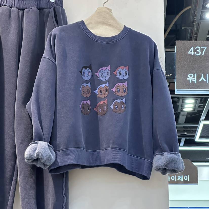 WASHBLUE韓國代購㊣女裝新品25秋冬時尚職業熱賣人氣衛衣加絨WASHBLUE衛衣