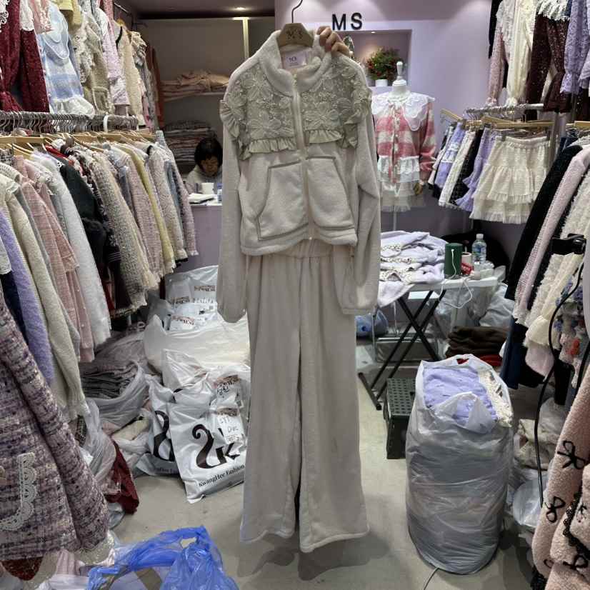 MS韓國代購㊣女士新品職業時尚熱賣25秋冬休閑套裝毛皮套裝MS套裝