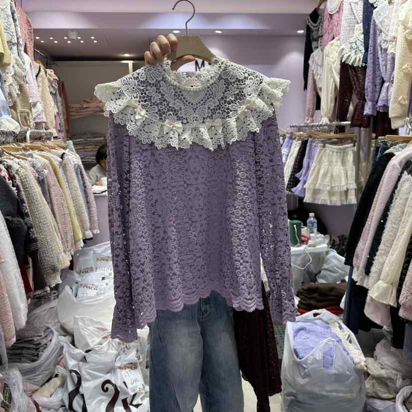 MS東大門㊣實拍女裝新款推薦時尚真品人氣熱賣25秋冬襯衫蕾絲衫MS襯衫/蕾絲衫